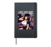 Retro Anime Waifu Girl Lofi Hip Hop Music Hardcover Journal, Black