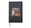 Retro Ghost Girl Era Cute Halloween Pumpkin Women Spooky Hardcover Journal, Black