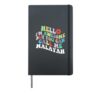 Retro Groovy Hello I'm Awesome But You Can Call Me Malayah Hardcover Journal, Black
