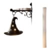 Retro Hanging Library Lantern Bookend Lamp, 9.25×10.04×2.17in Warm LED Bookshelf Nook Light, Gothic Iron Book Stopper for Study Room Bookcase Decor (E)