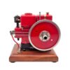 Retrol-OKMO 1/5 Scale Mini European Vintage Stationary Farm Engine Model, Horizontal Single Cylinder 4-Stroke Internal Combustion Engine with Wooden Base for STEM Education & Science Demonstration