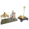 Retrol Steam Engine Model Kit, Vertical Transparent Cylinder Steam Engine with Spherical Boiler & Retro Generator with Street Lamp Scene for STEM Education, Home Decor & Gift Collection - 40PCS