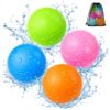 Reusable Magnetic Water Balls with Mesh Bag, Silicone Self Closing Refillable Splash Balls, Mixed Color Summer Splash Toys for Pool, Beach, Backyard, Lawn and Outdoor Games