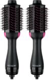 REVLON One-Step Volumizer Hair Dryer and Styler – Easy Salon-Style Blowouts – Less Frizz, More Shine, and Reduced Heat Damage, for All Hair Types_and Lengths (Black) (Pack of 2)