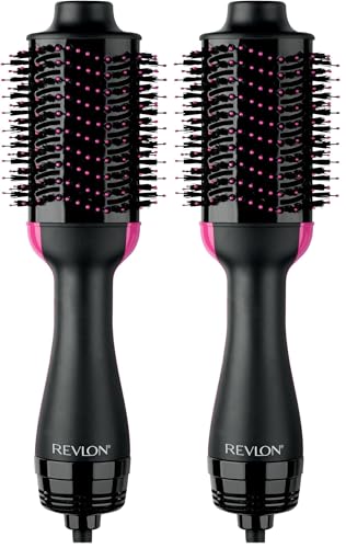 REVLON One-Step Volumizer Hair Dryer and Styler – Easy Salon-Style Blowouts – Less Frizz, More Shine, and Reduced Heat Damage, for All Hair Types_and Lengths (Black) (Pack of 2)