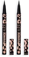 Revolution, Fierce Flick Felt Eyeliner Pen, Waterproof Ultra-Pigmented Liner, Quick-Drying, Bold Cat-Eye & Winged Makeup Looks, Vegan & Cruelty-Free, Black (Pack of 2)