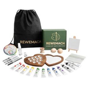 REWEMACH Mini Watercolor Travel Set, 12-Color Refillable Travel Art Kit, Portable Water Color Paint for Beginners, Gift for Art Lovers and Artists
