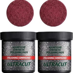 rexibuz All-in-One Surface Restoration Polish with Pad, Furniture Surface Polishing Paste, Scratch Remover for Wood Leather Marble，2Pcs