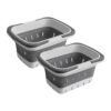 RGI Home Multipurpose Storage Caddy Set - 2 Portable Collapsible Storage Basket Totes with Handles, for Shower, Bathroom, Kitchen, College Dorm, Set of 2 Organizer Caddies, Gray