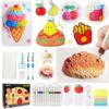 Rhevosil 57 Pcs Magic Foam Texture Painting Kit, Arts and Crafts for Girls 4-6-8-10, 3D Effect Texture Painting Set, DIY Bubble Drawing Pens Art Supplies, Puffy Magic Paint Set