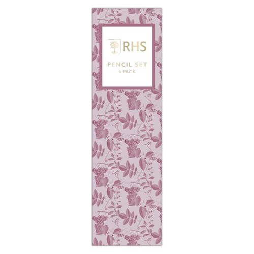 RHS The Royal Horticultural Society Pack of Pencils, Chinoiserie, Pack of 6, Drawing, Designing, Sketching, Doodling, Pastel Floral Design, Art, Craft, Office, Home Use, Gift Idea