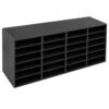 RIAHNEAH 24 Slot Vertical Mail Sorter Organizer Desktop File Holder Black
