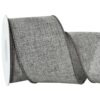 RIBBOOO Natural Burlap Wired Ribbon, 2.5 Inch 10 Yards Gray Fabric Ribbon for Craft, Wreath Bow, Gift Wrapping, Wedding, Christmas Party Decoration