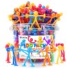 Richitim Fidget Toys Bulk for Kids: 100 Pack Stretchy Suction Cup People Toys for Kids Autism - Fidget Set Party Favors Carnival Prizes Classroom Rewards - Gifts for Goodie Bag Stuffers