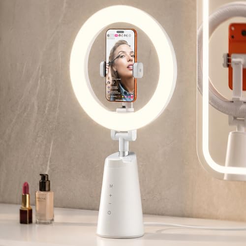 Ring Light for Makeup and Video Recording, 11" True-Color Desk Ring Light with Stand & Dual Phone Holders, Touch Control, Dimmable LED Selfie Light for Makeup, Video, Live Stream, YouTube&TikTok