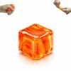 Ripple Ice Cube Squeeze Toy, 3.5cm/1.38in Slow Rising Sensory Cube for Kids Ages 3+ & Adults, Soft Malt Sugar-Filled Squishy Toy for Desk, Travel & Everyday Play(Orange)