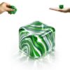 Ripple Ice Cube Squeeze Toys, Slow Rising Swirl Ice Squishy Toys with Flow Pattern, 3.5cm (1.38") Soft Sensory Stress Relief Ball for Kids Ages 3+ & Adults(Green)