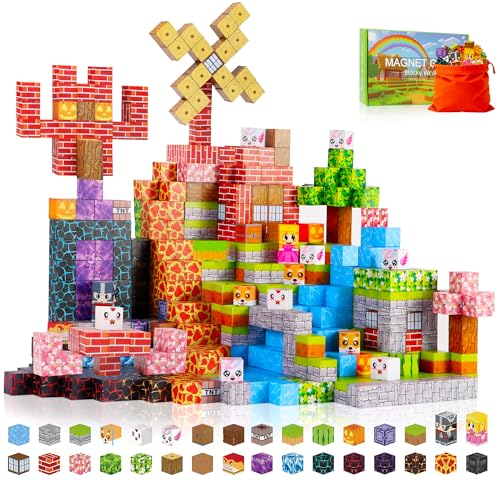 RiteHold 150PCS Magnetic Building Blocks for Kids Ages 3-8, 0.8in STEM Magnetic Cubes, Montessori Construction Toys for Boys Girls, Creative Educational Building Set, Birthday