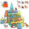 RiteHold Magnetic Tiles for Kids 62PCS Magnet Animals Tiles Building with Storage Bag Set for Toddler Construction STEM Tiles Micro Toys Gifts for Ages 3-8 Preschool Boys Girls Birthday Christmas