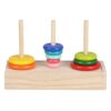 RiToEasysports Wooden Tower of 10 Rings Puzzle, Logic Toy with Storage Box for Kids 5 Years Old (Large Boxed Tower of)