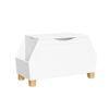 RiverRidge Kids Catch-All Collection Toy Box with Side Book Shelves Child-Safe Toy Storage Organizer With Childrens Bookshelf Side Slots For Kids Game And Book Storage - White