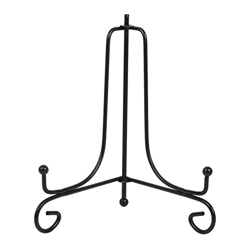 Rjrjc Iron Display Easel, Black Tabletop Stand for Plates, Photo Frames, Books, and Artwork, 5 Size Options (4" to 12"), Metal Holder for Home and Retail Showcases (6 Inch (153mm ID, 5mm Thickness))