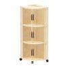 RMWHGDUL Corner Rolling Storage Cart, Utility Cart, Triangular Utility Cart, 3 Tier