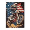 RMYRHQ Classic Retro Motocross Jump Graphic Bald Eagle Flag Superhero Art Wooden Puzzles for Adults 500 Pieces Patriotic Street Print Puzzle Ideal for Biker Collectors Birthday