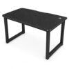 RNXRZANK Gaming Computer Desk with Steel Frame, Bookshelf, Cable Management Hole - Sturdy - Scratch-Resistant, 1000 Kg Load Capacity