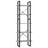 Roanoer 5-Tier Industrial Bookcase Concrete Grey Engineered Wood & Metal Frame 68.9" H Adjustable Shelves Slim Storage Tower for Living Room Home Office Bedroom Modern Rustic Corner Display
