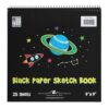 Roaring Spring Black Paper Sketch Book 9" x 9" – 25 Sheets, 70 lb. Heavyweight Pages, Top Spiral Bound, Perforated Acid-Free Drawing Pad for Gel Pens, Metallic Markers, Colored Pencils & Art Projects