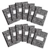 ROARING SPRING Flexible Cover Composition Notebook, 12 Books, Black Marble, Wide Ruled w/Margin, 36 Sheets (72 Pages), 8.5" × 7", Center-Sewn, Made in USA