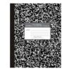 ROARING SPRING Flexible Cover Composition Notebook, Black Marble, Wide Ruled w/Margin, 60 Sheets (120 Pages), 9.75" × 7.75", Center-Sewn, Made in USA