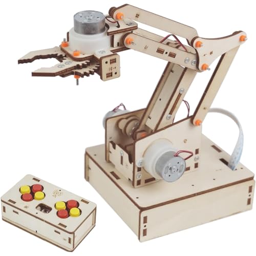 Robot Arm Kit for Kids Ages 8-12,Stem Robotics Kit with Motors & PCB Board,DIY Mechanical Hand Engineering Project,Science Building Toys for Boys Girls Teens,No Soldering Required Robotics Kit