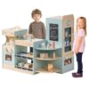 ROBOTIME Kids Grocery Store, Pretend Play Supermarket with Checkout Counter, Vending Machine Toy, Kids Coffee Maker & Cuting Food, Grocery Store Pretend Playset for Toddler Boys Girls