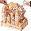 ROBOTIME Wooden Town Marble Run - 3D Wooden Puzzles for Adults EGB01 Night City Marble Run Kit - Wooden Puzzle Models for Adults to Build - Space/STEM/Engineering Gift