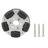 Robot Omni Wheel Aluminum Alloy Omni Directional Toy Car Handmade Accessories 360 Degree Rotation Replacement Upgrade Parts with Nylon PE Rollers Hardware Kits