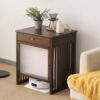 Robot Vacuum Storage Cabinet with Wheels, Portable Side Table for Living Room, Home Office or Kitchen, Space Saving Design, Hidden Storage, 56cm/22in
