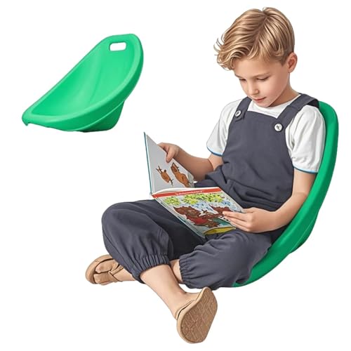 Rocker Chairs for Classroom, Portable Floor Seating with Back rt, Flexible Classroom Seating for Elementary, Plastic Reading Chair, Sensory Wobble Chair, Fun Scoop Egg Chair Indoor, Blue, 1 Pcs