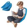 Rocker Chairs for Classroom, Portable Floor Seating with Back Support, Flexible Classroom Seating for Elementary, Plastic Reading Chair, Sensory Wobble Chair, Fun Scoop Egg Chair Indoor, Blue, 2 Pcs