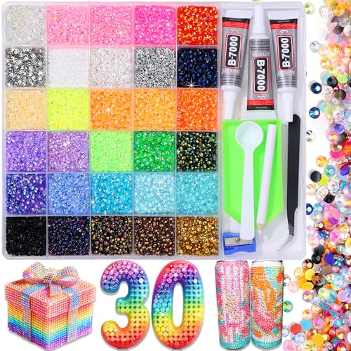RODAKY Resin Jelly Rhinestone Bedazzler Kit 3mm Flatback Rhinestones Gems with Tools Kit Colorful Glitter Jewels for Crafting Bedazzling Clothes Tumbler Shoes Nails Art