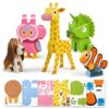 ROHSCE 3D Animal Puzzles for Ages 3-8, 5 Pack DIY Art Craft Kits