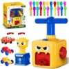ROHSCE Balloon Car Toy, Balloon Launcher Toy Set with Pump and Rocket Tower, 3 Racing Cars Party Toys for Toddlers, STEM Fun for Kids Ages 3+