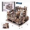 ROKR 3D Puzzles for Adults, Electric Model Kits Marble Spaceport LGC01, 472pcs Marble Run Brain Teaser Wooden Puzzles Building Toy, Desk Decor Creative Birthday Gifts for Men/Women 14+