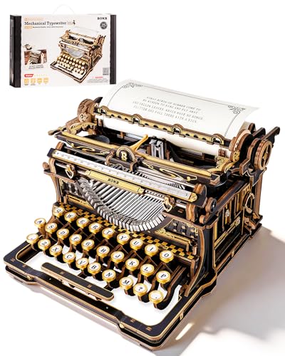 ROKR 3D Wooden Puzzles for Adults, Challenging 12-Hour Immersive Mechanical Typewriter Model Kit to Build, Gifts for Men Women