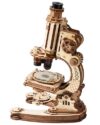 ROKR Wooden 3D Puzzle Building Kit, Real Optical Microscope with 40X-400X Magnification, STEM Science Toy for Students and Adults(ST005)