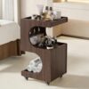 Rolling Bedside Cart, Mobile Storage Cart with Wheels, Side Table Organizer for Spa, Salon, Beauty, Bedroom, Living Room, Durable and Versatile Design for Easy Access