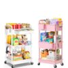 Rolling Cart:Baby Diaper Caddy Cart+Rolling Cart with Drawer