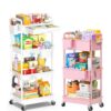 Rolling Cart:Baby Diaper Caddy Cart+Rolling Cart with Drawer