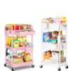 Rolling Cart:Rolling Cart with Drawer+Baby Diaper Caddy Cart